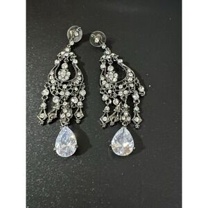 Earrings Waterfall Chandelier Rhinestone Dangle pierced Earrings